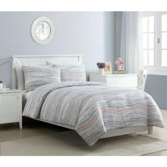 VCNY Home Other - VCNY Home Blush and Grey Duvet Cover Set Marble